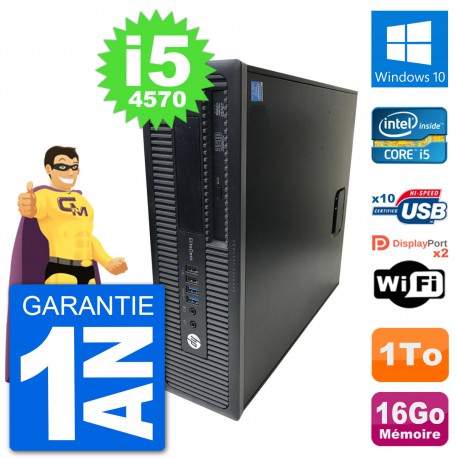 PC HP EliteDesk 800 G1 Core i5-4570 RAM 16Go Disque Dur 1To Windows 10 Wifi