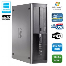 PC HP Compaq Elite 8100 SFF Intel Core i5 3.2GHz 16Go 240Go SSD Graveur WIFI W7