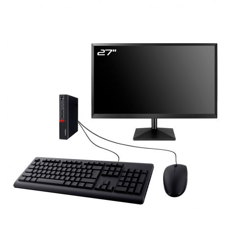 PC Lenovo M625q Tiny Ecran 27" AMD E2-9000e RAM 8Go M.2 480Go W11 Wifi