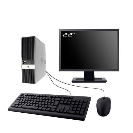 PC HP RP5 5810 SFF Ecran 22" Intel I7-4770 RAM 8Go SSD 2To W11 Wifi