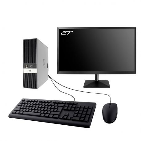 PC HP RP5 5810 SFF Ecran 27" Intel I3-4130 RAM 16Go SDD 240Go W11 Wifi