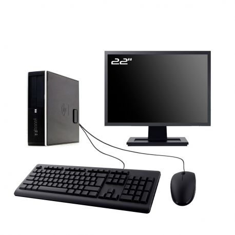 PC HP Compaq Elite 8100 SFF Ecran 22" Intel I7-860 RAM 8Go SSD 480Go W10 Wifi