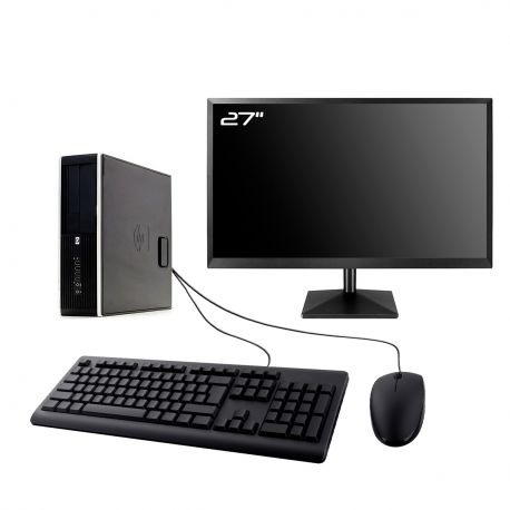 PC HP Compaq Elite 8100 SFF Ecran 27" Intel I5-650 RAM 8Go SSD 960Go W10 Wifi