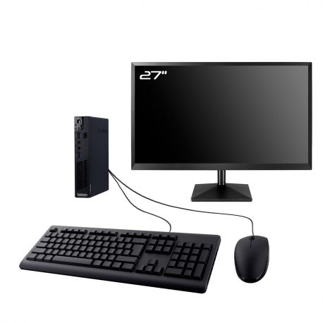PC Lenovo M92p Tiny Ecran 27" Intel I3-3220T RAM 16Go SSD 960Go W11 Wifi