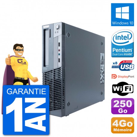 PC Lenovo M91p SFF Intel G630 RAM 4Go Disque Dur 250Go Windows 10 Wifi