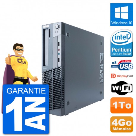 PC Lenovo M91p SFF Intel G630 RAM 4Go Disque Dur 1To Windows 10 Wifi