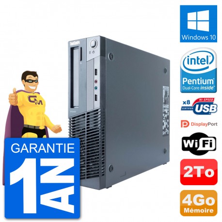 PC Lenovo M91p SFF Intel G630 RAM 4Go Disque Dur 2To Windows 10 Wifi