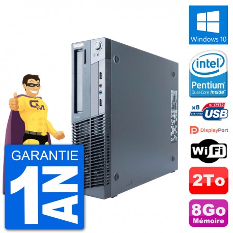 PC Lenovo M91p SFF Intel G630 RAM 8Go Disque Dur 2To Windows 10 Wifi