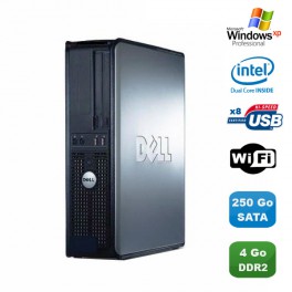PC DELL Optiplex 760 DT Intel Dual Core E5200 2,5Ghz 4Go DDR2 250 Go WIFI XP Pro