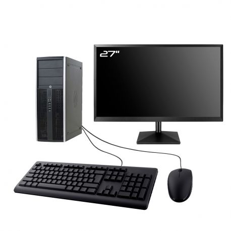 PC HP Elite 8100 Tour Ecran 27" Intel I3-530 RAM 16Go SSD 240Go W10 Wifi