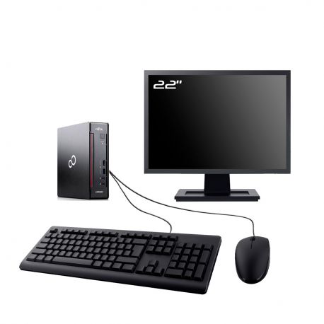 PC Fujitsu Q956 Mini Tiny Ecran 22" Intel I5-6500T RAM 16Go SSD 2To W11 Wifi