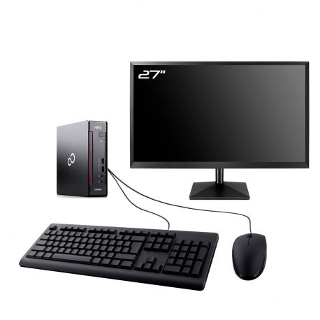PC Fujitsu Q956 Mini Tiny Ecran 27" Intel I3-6100T RAM 32Go SSD 480Go W11 Wifi