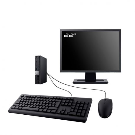 PC Dell OptiPlex 5060 Micro Ecran 22" Intel I5-8400T RAM 8Go SSD 2To W11 Wifi