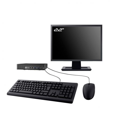 PC HP 260 G2 DM Ecran 22" Intel I3-6100U RAM 32Go SSD 240Go W11 Wifi