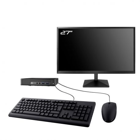 PC HP 260 G2 DM Ecran 27" Intel I3-6100U RAM 8Go SSD 480Go W11 Wifi