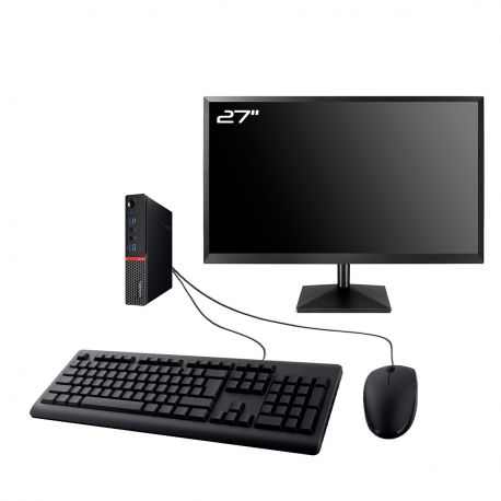 PC Lenovo M700 Tiny Ecran 27" Intel I3-6100T RAM 16Go SSD 240Go W11 Wifi