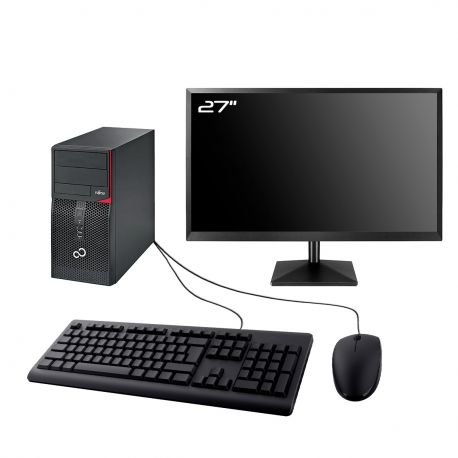 PC Fujitsu P556 Tour Ecran 27" Intel I7-6700 RAM 32Go SSD 480Go W11 Wifi