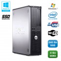 PC DELL Optiplex 760 DT Intel E5200 2,5Ghz 4Go DDR2 240Go SSD WIFI Win 7