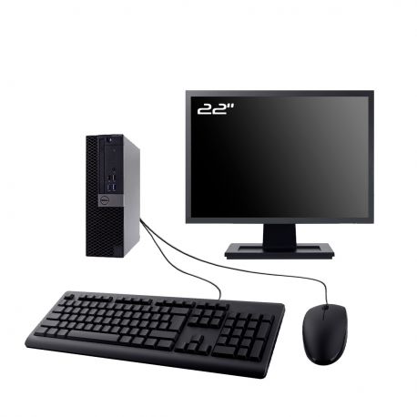 PC Dell 3040 SFF Ecran 22" Intel I3-6100 RAM 8Go SDD 4To HDMI Wifi W11