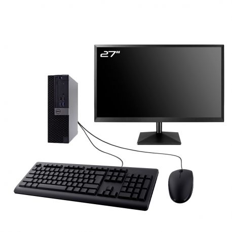 PC Dell 3040 SFF Ecran 27" Intel I3-6100 RAM 16Go SSD 2To HDMI Wifi W11
