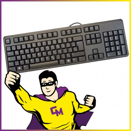 Clavier AZERTY USB DELL SK-8120 P/N 0C646N 0DJ497 Noir 106 Touches