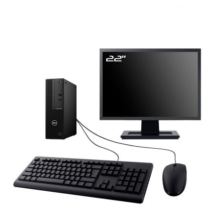 PC Dell 3080 SFF Ecran 22" Intel I3-10100 RAM 32Go SSD 4To HDMI Wifi W11