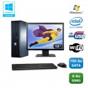 Lot PC DELL Optiplex 760 DT Intel E5200 2,5Ghz 8Go DDR2 750 Go WIFI Win 7 + 19"