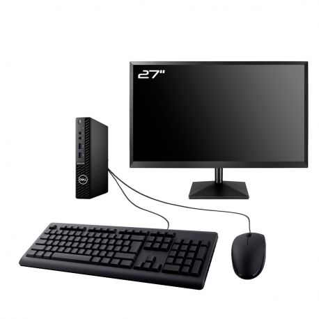 PC Dell 3080 Micro Ecran 27" Intel I3-10100 RAM 32Go SSD 4To HDMI Wifi W11