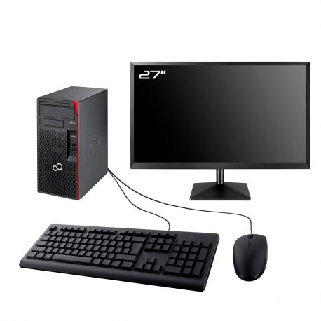 PC Fujitsu P557 Tour Ecran 27" Intel I5-6500 RAM 8Go SSD 480Go Wifi W11