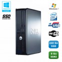 PC DELL Optiplex 760 DT Intel E8400 3Ghz 8Go DDR2 240Go SSD WIFI Win 7