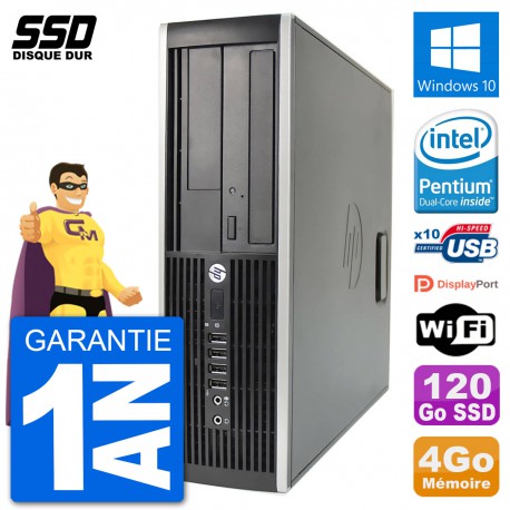 PC HP 8200 Elite SFF Intel G630 RAM 4Go SSD 120Go Windows 10 Wifi