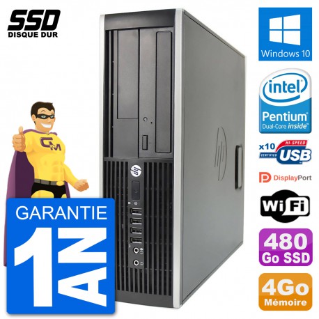 PC HP 8200 Elite SFF Intel G630 RAM 4Go SSD 480Go Windows 10 Wifi