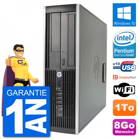 PC HP 8200 Elite SFF Intel G630 RAM 8Go Disque Dur 1To Windows 10 Wifi