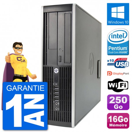 PC HP 8200 Elite SFF Intel G630 RAM 16Go Disque Dur 250Go Windows 10 Wifi