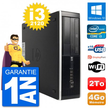 PC HP 8200 Elite SFF Intel i3-2120 RAM 4Go Disque Dur 2To Windows 10 Wifi