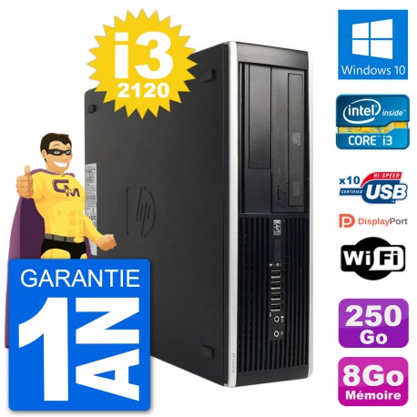 PC HP 8200 Elite SFF Intel i3-2120 RAM 8Go Disque Dur 250Go Windows 10 Wifi