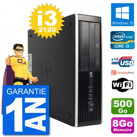 PC HP 8200 Elite SFF Intel i3-2120 RAM 8Go Disque Dur 500Go Windows 10 Wifi