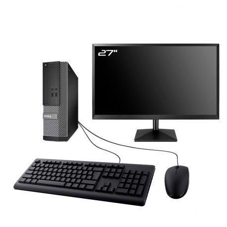 PC Dell Optiplex 3020 SFF Ecran 27" Intel I3-4130 RAM 8Go SSD 4To Wifi W11