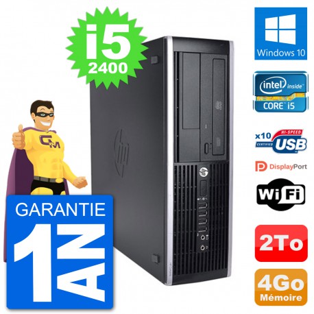 PC HP 8200 Elite SFF Intel i5-2400 RAM 4Go Disque Dur 2To Windows 10 Wifi