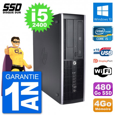 PC HP 8200 Elite SFF Intel i5-2400 RAM 4Go SSD 480Go Windows 10 Wifi