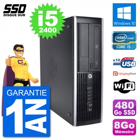 PC HP 8200 Elite SFF Intel i5-2400 RAM 8Go SSD 480Go Windows 10 Wifi
