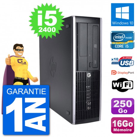 PC HP 8200 Elite SFF Intel i5-2400 RAM 16Go Disque Dur 250Go Windows 10 Wifi