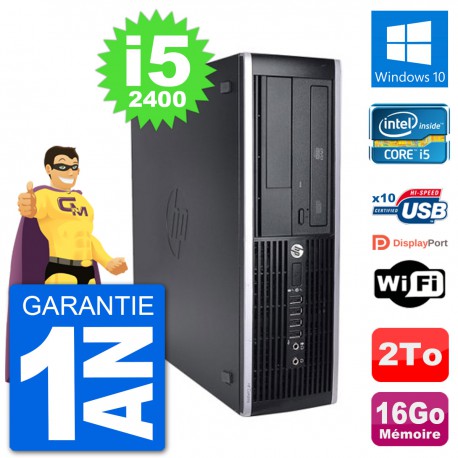 PC HP 8200 Elite SFF Intel i5-2400 RAM 16Go Disque Dur 2To Windows 10 Wifi