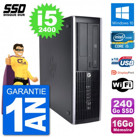 PC HP 8200 Elite SFF Intel i5-2400 RAM 16Go SSD 240Go Windows 10 Wifi