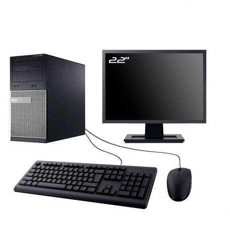 PC Dell 3010 MT Ecran 22" Intel I3-3220 RAM 8Go SSD 500Go HDMI Wifi W11