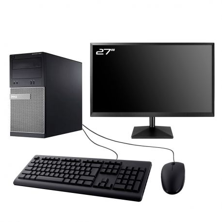 PC Dell 3010 MT Ecran 27" Intel I7-3770 RAM 16Go SSD 1To HDMI Wifi W11