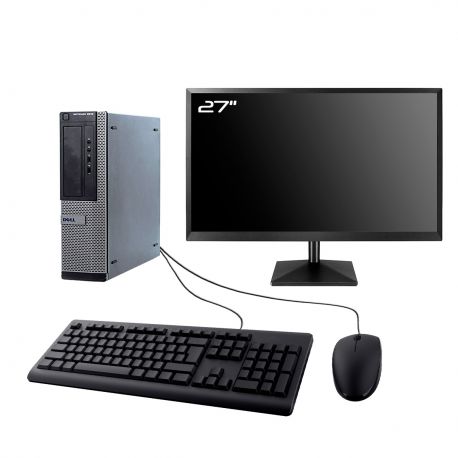 PC Dell 3010 DT Ecran 27" Intel I5-3470 RAM 16Go SSD 2To HDMI Wifi W11