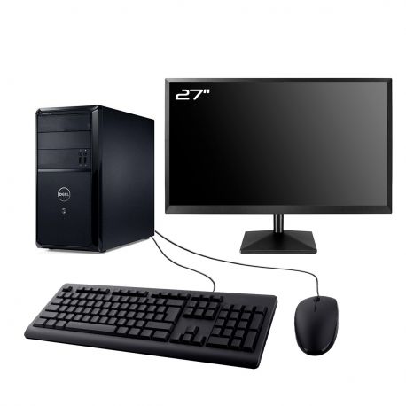 PC Dell Vostro 260 MT Ecran 27" Intel I3-2100 RAM 8Go SSD 480Go HDMI Wifi W10