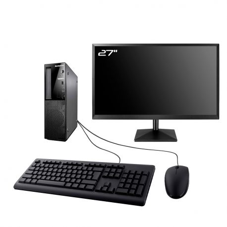 PC Lenovo E71 SFF Ecran 27" Intel I7-2600 RAM 16Go SSD 2To Wifi W10