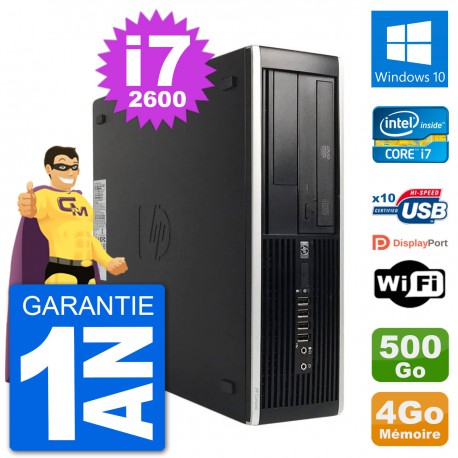 PC HP 8200 Elite SFF Intel i7-2600 RAM 4Go Disque Dur 500Go Windows 10 Wifi